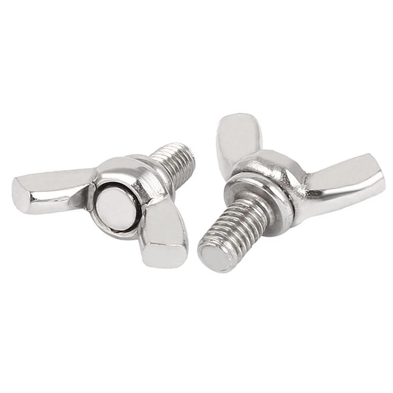 

2Pcs Anti-Magnetic Tweezers Antistatic Curves & 5Pcs M6Pcs 10mm 1mm Pitch 304 Stainless Steel Wing Bolt Butterfly Screw