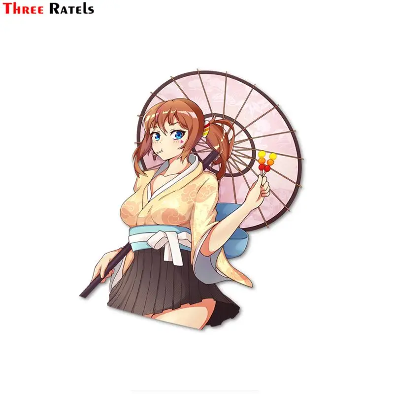 

3D наклейки Three Ratels FC279 2020, наклейки из ПВХ для автомобиля с изображением поцелуя Кало Чан, аниме