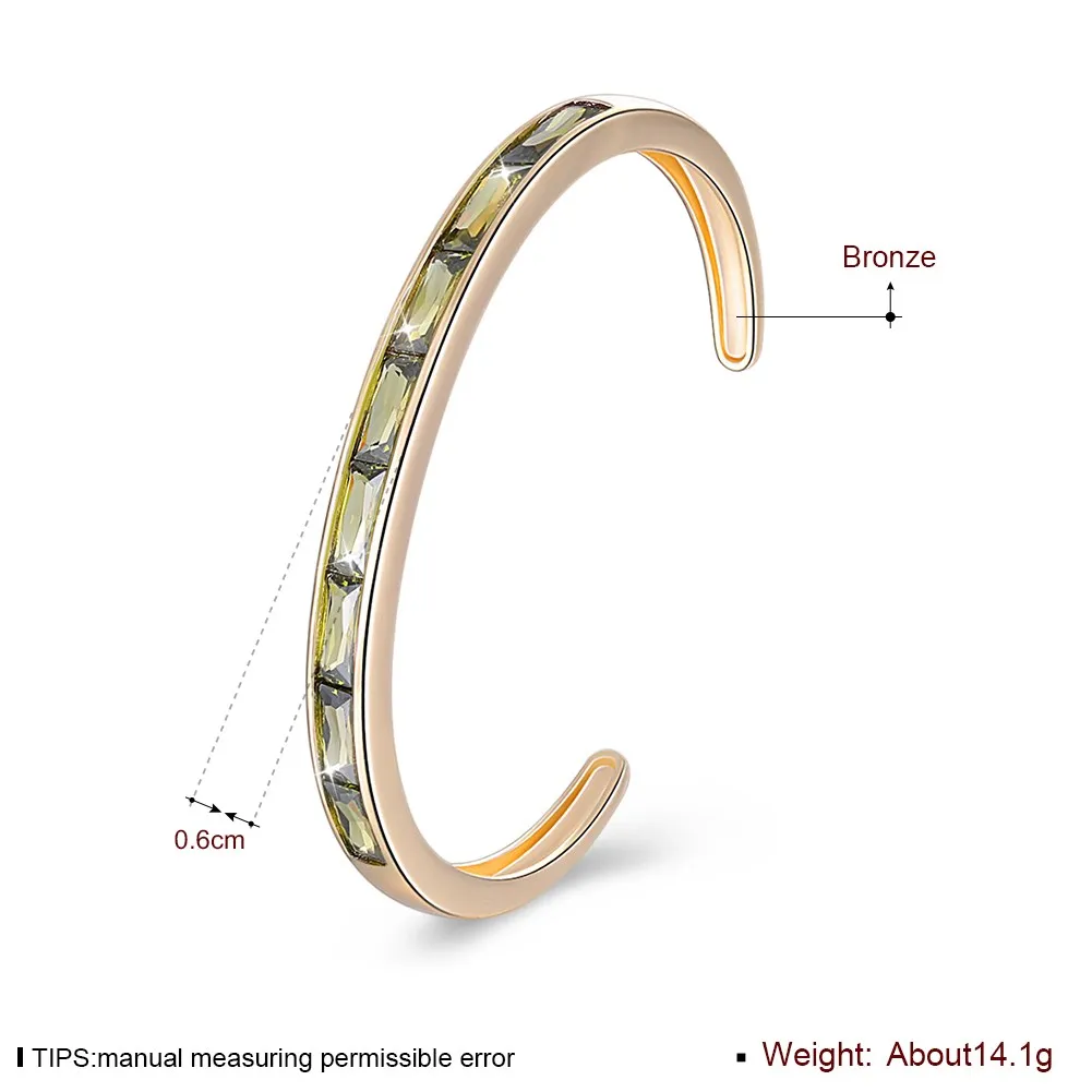 

Charm Open Bangle Cuff Bracelet Champagne Gold Plated for Women Gift Jewelry KZCZ067