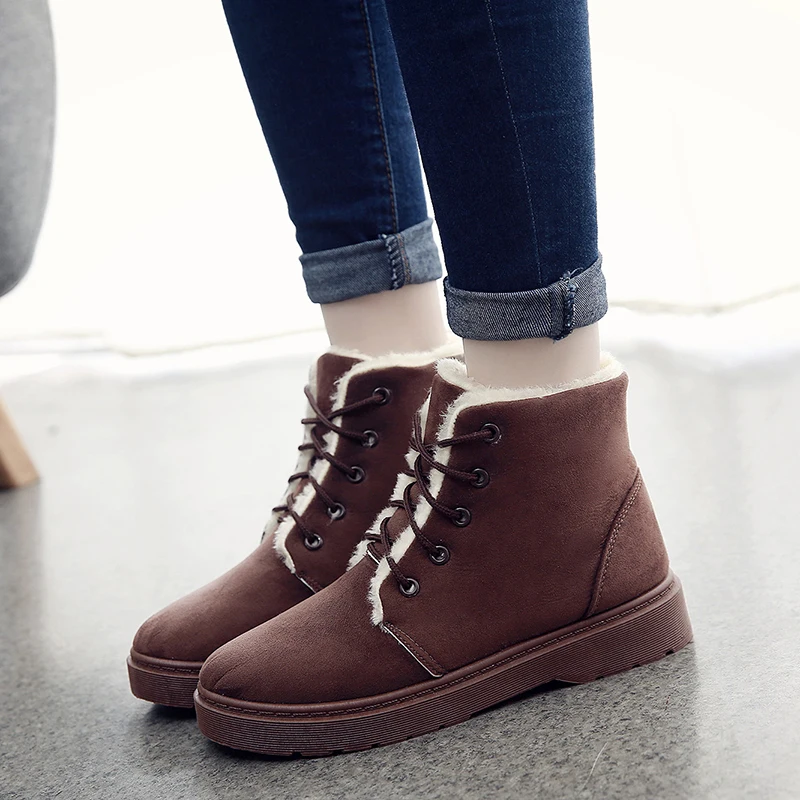 Модные теплые зимние ботинки Новинка 2018 года Женские ботильоны Женская обувь