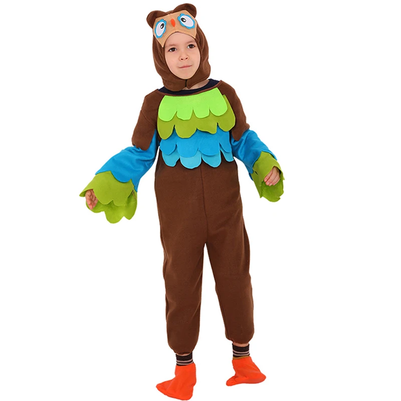 Детский костюм совы для косплея на Хэллоуин комбинезон с мультяшными животными