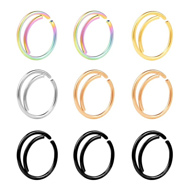

Fashion Open Nose Ring Septum Ring Ear Clip Ear Rings for Men and Women Unisex Circle Body Piercing Jewelry