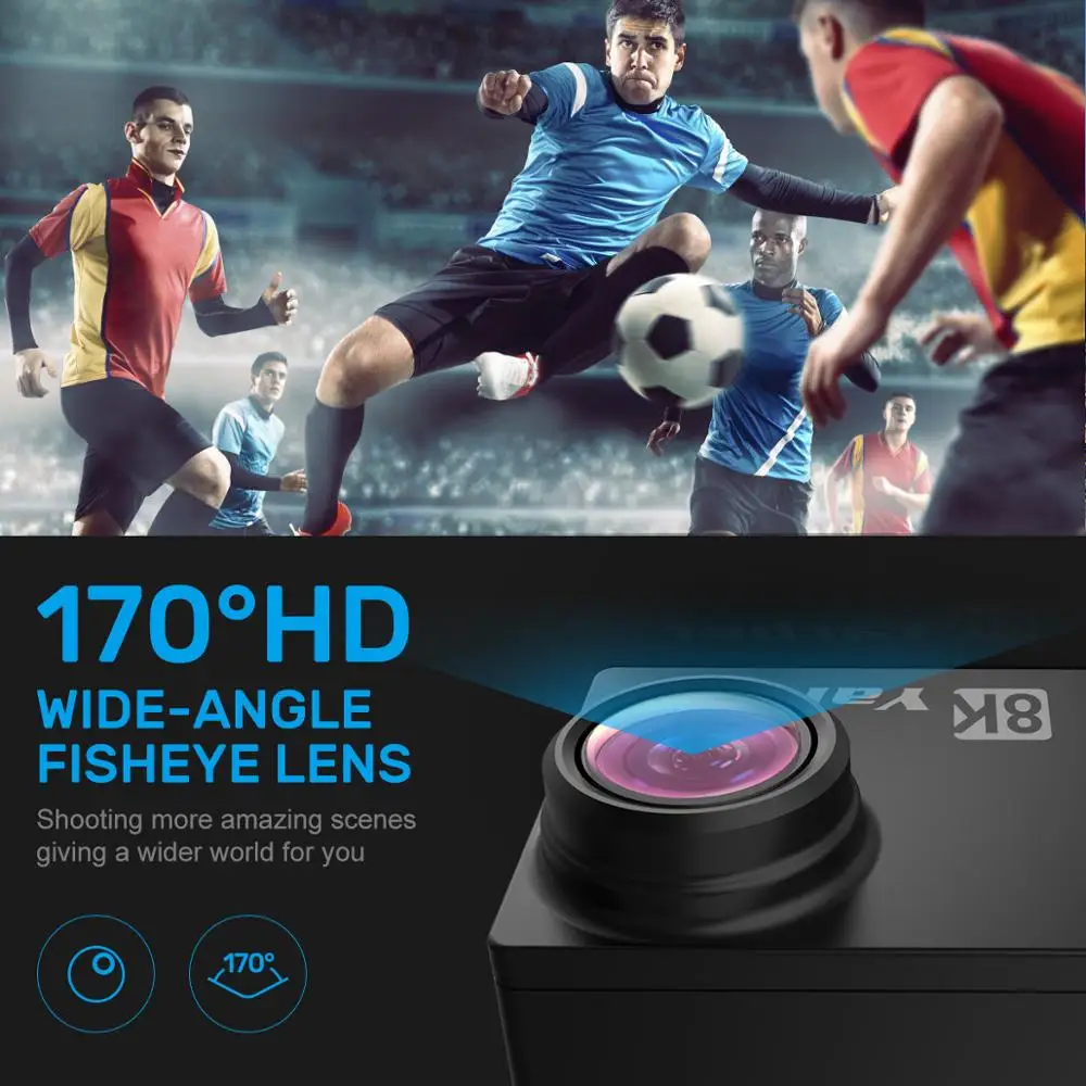Спортивная Экшн-камера Yarber 8K Wi-Fi 4K 60fps велосипедный шлем s 40 м Водонепроницаемая