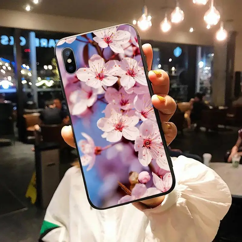 

Rose pink cherry blossom Phone Case for iPhone 11 12 pro XS MAX 8 7 6 6S Plus X 5S SE 2020 XR