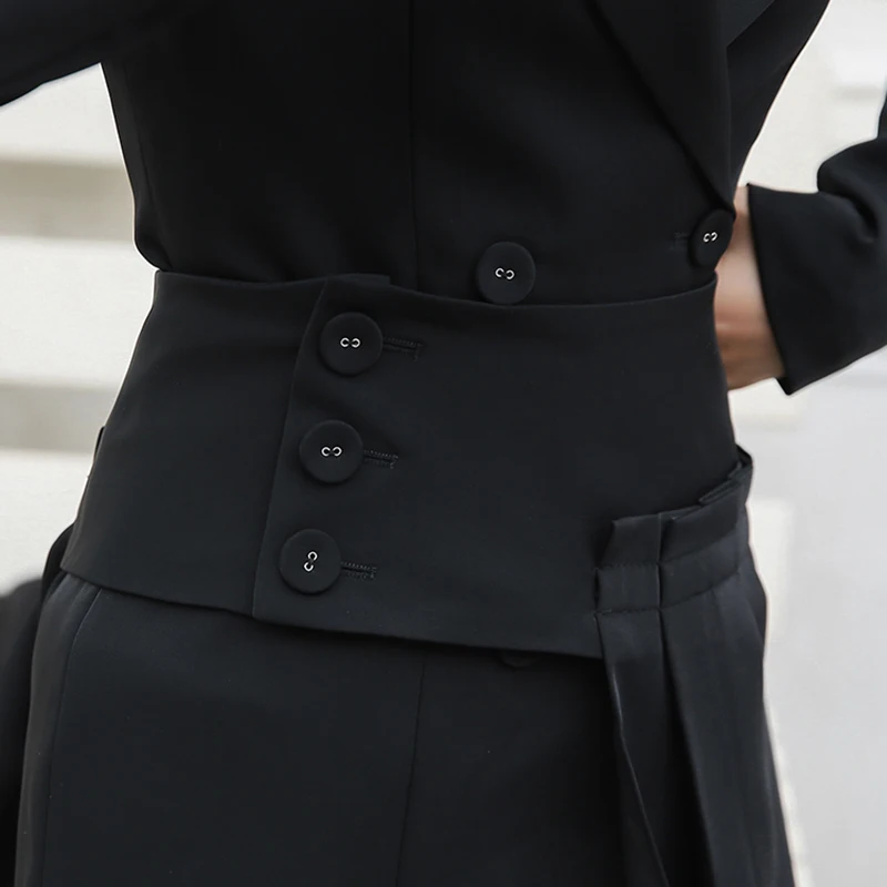 Женские костюмы с юбкой блейзер длинным рукавом и юбка комплект из двух