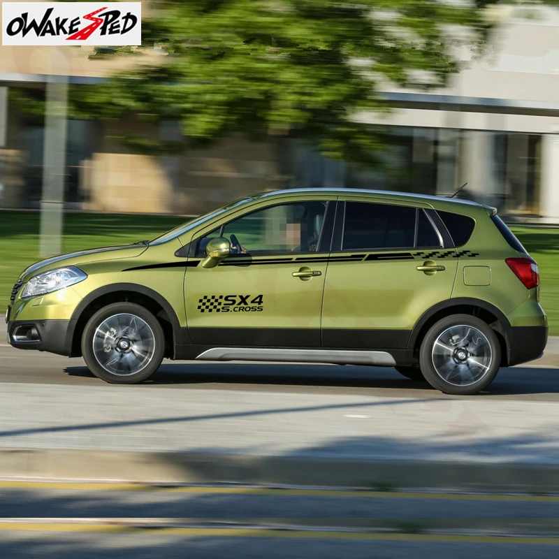 Гонки Спорт Полосы Решетки Стайлинг стикер автомобиля тело талии линия Декор s