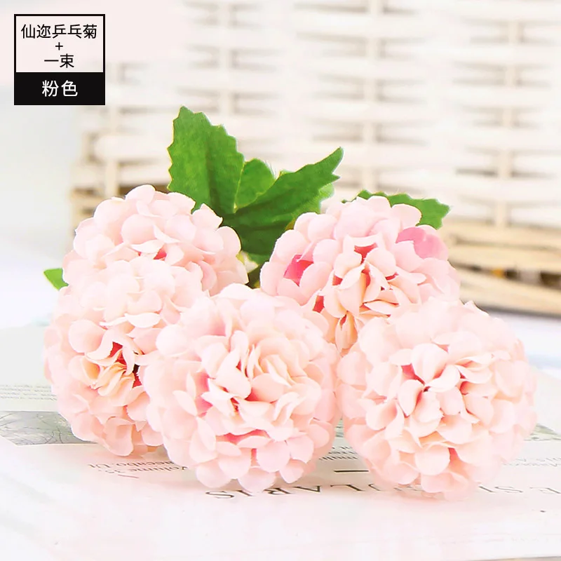 

Hot selling 5 dandelion flower balls simulation road lead flower wall fake flowers home decoration wedding bouquets cheap