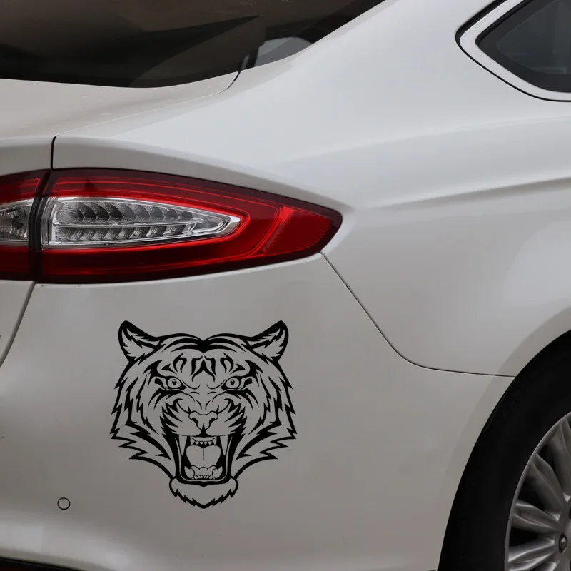 POWERFUL TIGER HEAD Motorcycle Carbon Fiber Vinyl Film for Cars Decal Car Sticker Personality Car-styling motorcycle stickers | Автомобили