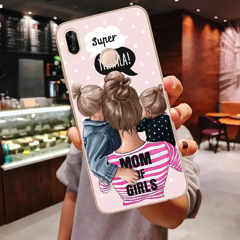 TPU Clear Soft Case For Huawei P30 Lite P30 Pro P20 Lite P20Pro Mate 10 20 Pro Mate 20 Lite Black Brown Hair Baby Mom Girl Cover - Цвет: TPU