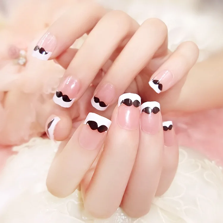 24 sheet/set False Nail Stickers Beauty Cute Pattern Design Gradation Colorful Stripe Animal Art Decals Decoration Collection | Красота и