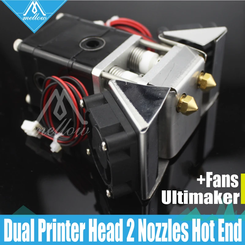 3D принтер Heaterblock Ultimaker 2 + UM2 двойной головы экструдер Олссон Блок Комплект вентиляторов насадки 0 25 8 мм HotEnd для