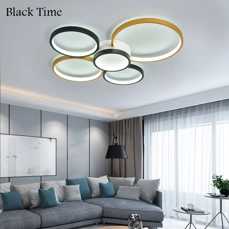 Modern Circle Ring LED Ceiling Light for Living Room Bedroom Dining Room Kitchen Light Indoor Ceiling Lamp Home Lighting Lustres