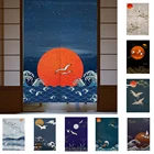 Японская дверная занавеска Noren Fengshui, занавески, магазин суши, декоративная картина укиё-э, подвесная полузанавеска, штора из искусственной кожи