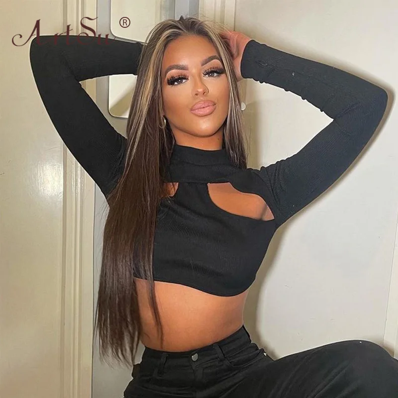 Женская футболка с длинным рукавом и ложным воротником|Футболки| |