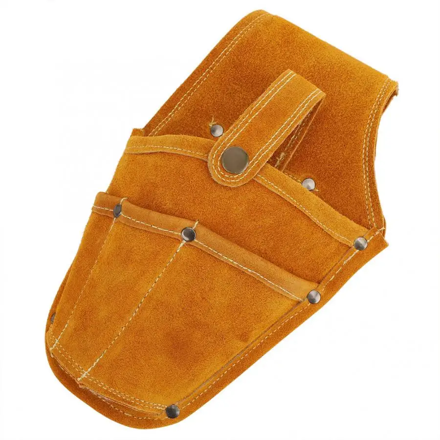 

Electric Tool Waist Bag Wearable Multifunctional Yellow Cowhide Storage Toolkit Tool Bag