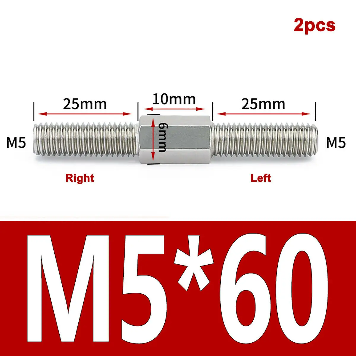 

Левая и правая резьба, двухсторонний резьбовой стержень M4 M5, положительная и отрицательная резьба, болты-гвоздики, винты из нержавеющей стали 304