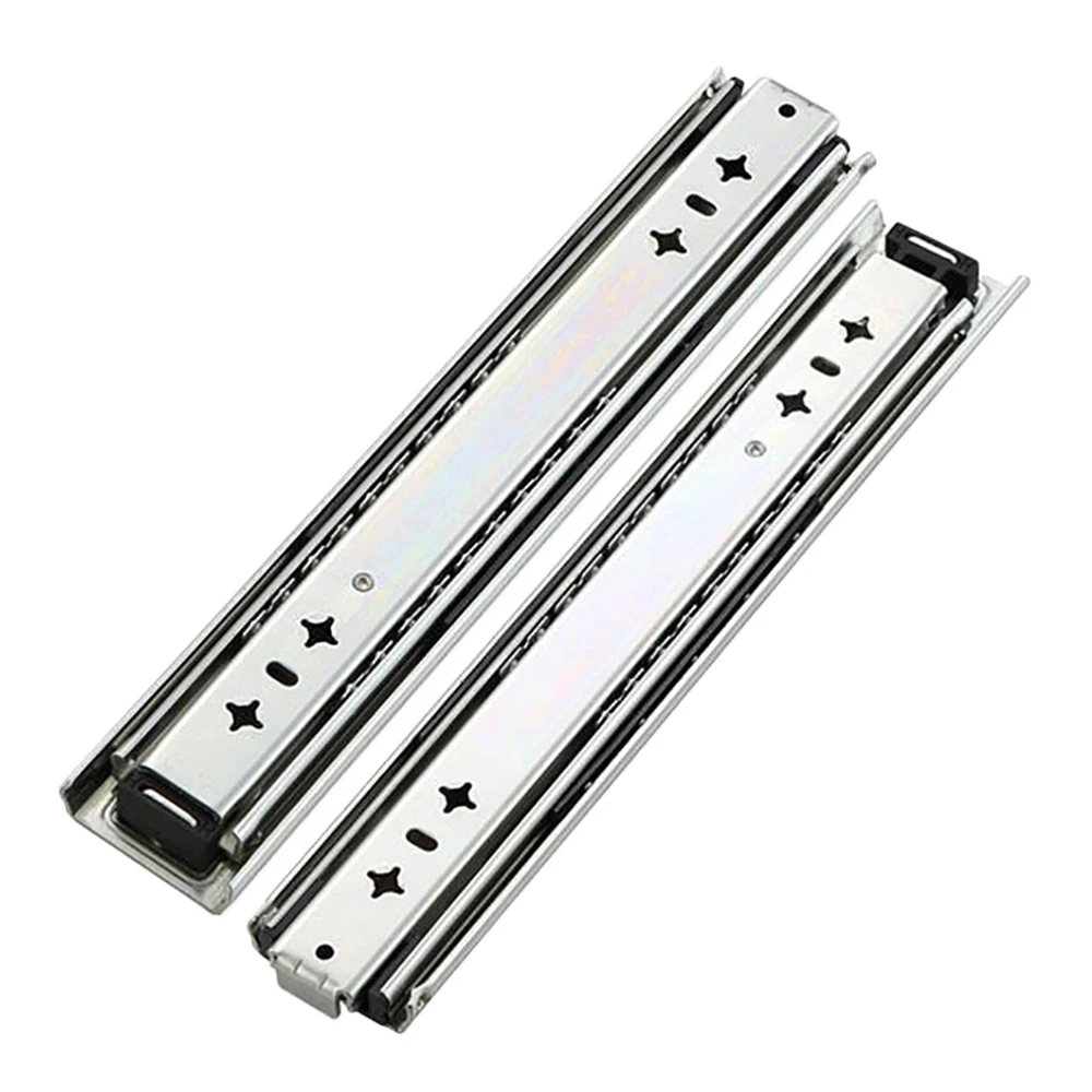 

Three-fold Cold Rolled Steel Industrial Heavy Duty Drawer Slide Three-Section Track 53mm Width Drawer Guide Rail Slide Hardware