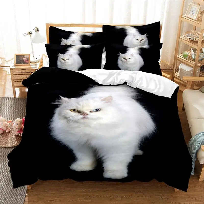 

Lovely Cat Bedding Set Duvet Cover Set 3d Bedding Digital Printing Bed Linen Queen Size Bedding Set Fashion Design