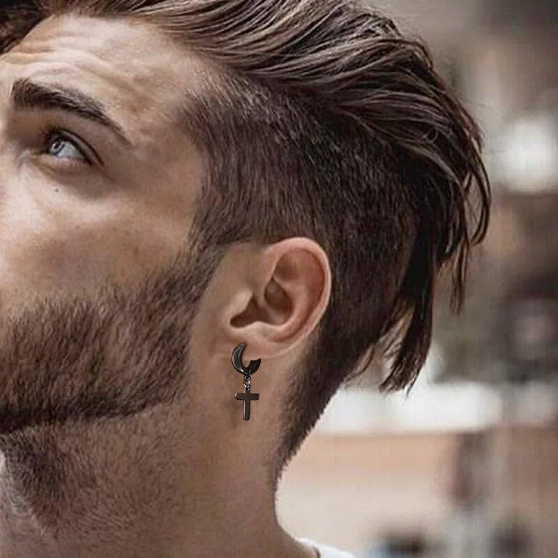 Мужские Серьги капельки HUGGIE из нержавеющей стали в форме звезды