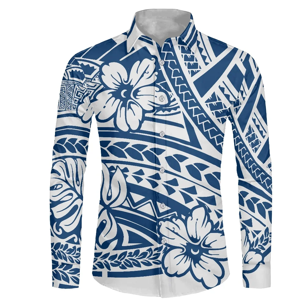 Новое поступление черная Самоанская рубашка HYCOOL с длинным рукавом Мужская