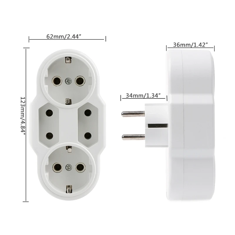 

European Type Conversion Plug 1 to 4 Way EU Standard Power Adapter Socket 16A Travel Plugs AC 110-250V