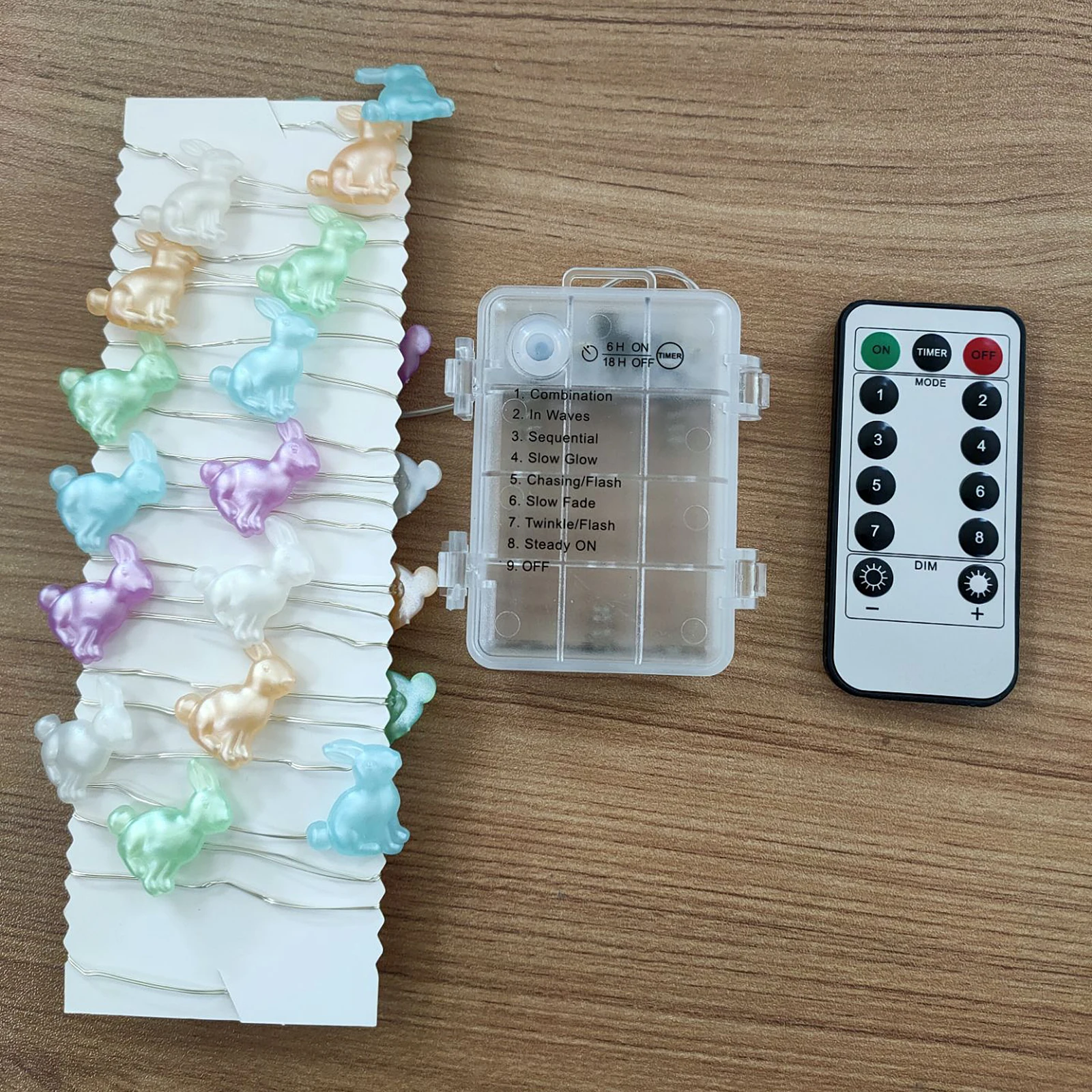 

300cm LED String Lights Rabbit Modeling For Bedroom Party Feast 5 Colors Solid Color With Remote Control Rabbits Easter Product