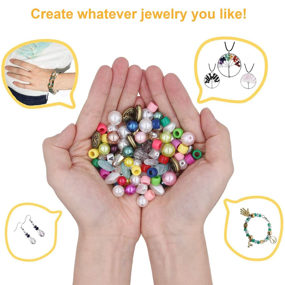 

DIY Ornament Jewelry Making Supplies Kit Earring DIY Set With Bead Pliers Beading Wire For Necklace Bracelet Earring Party Decor