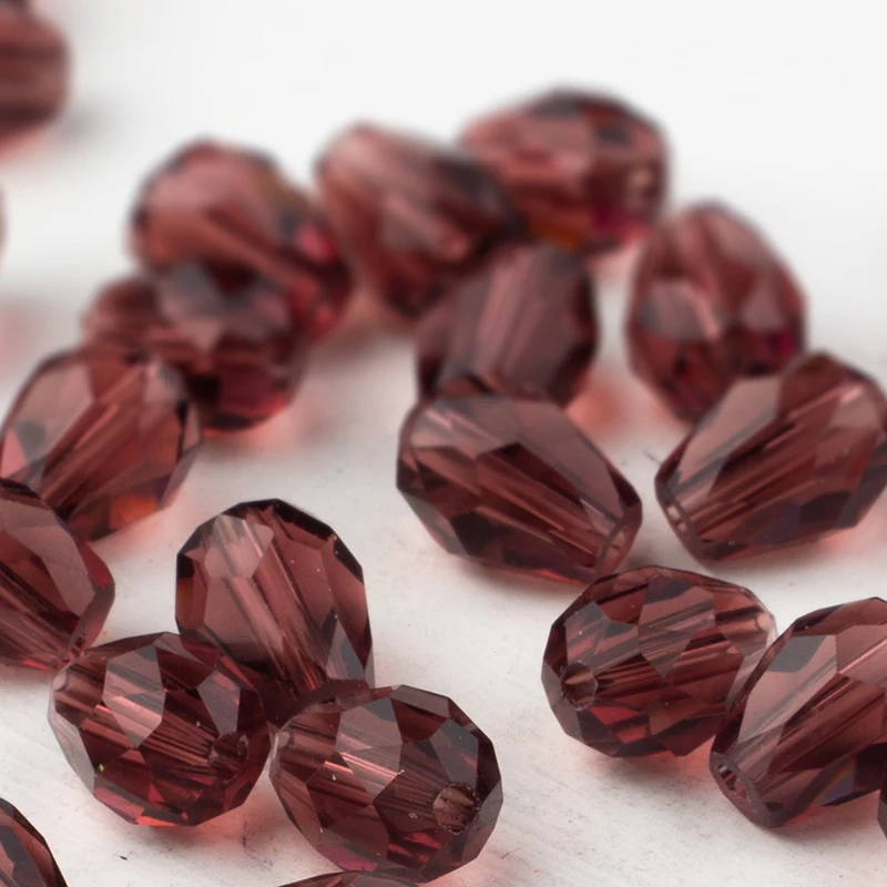 Blue crystal glass beads 45pcs 6x8mm teardrop shape loose for jewelry making DIY materials | Украшения и аксессуары