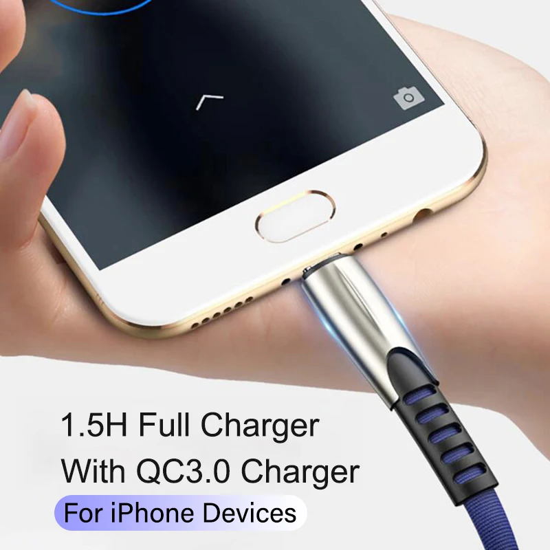 Для iPhone XS Max XR X 8, 7, 6, 6S 5S iPad USB кабель 3A, ВЫСОКАЯ ЧЁТКОСТЬ, быстро заряжающийся мобильный телефонный кабель с разъемом 8 Pin, Зарядное устройство длинный шнур 0,5 м/1 м/2 м/3 м