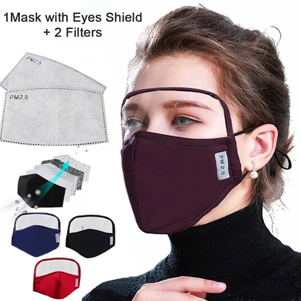 

Face Shield Protective Mask Reusable Washable Facial Protector Dust Mask With Filters Replaceable mascarillas masques mascaras