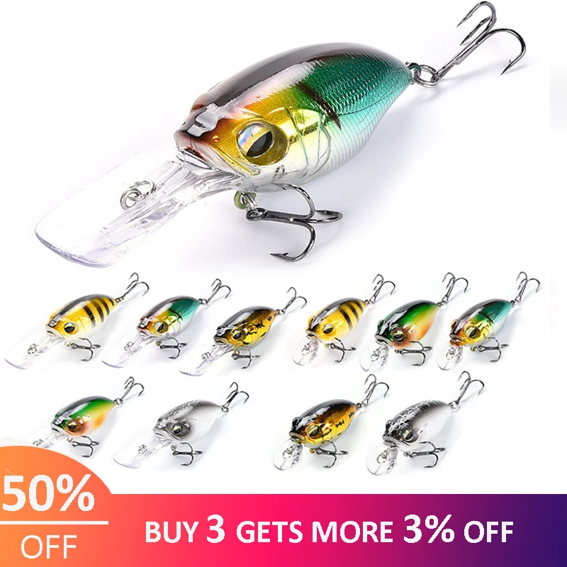 

3pcs Fishing Lures Accessries Wobbler Plopper Artificial Bait Hard Catfish Lure Crankbait Wobblers Pike Fish Bait Tackle Tools