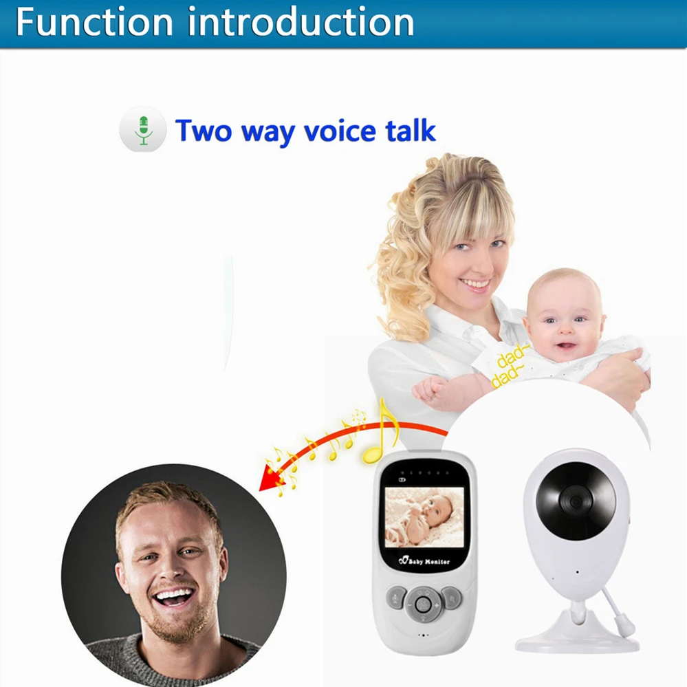 Беспроводной радионяня 2 4-дюймовый TFT ЖК-дисплей двусторонняя связь ночное