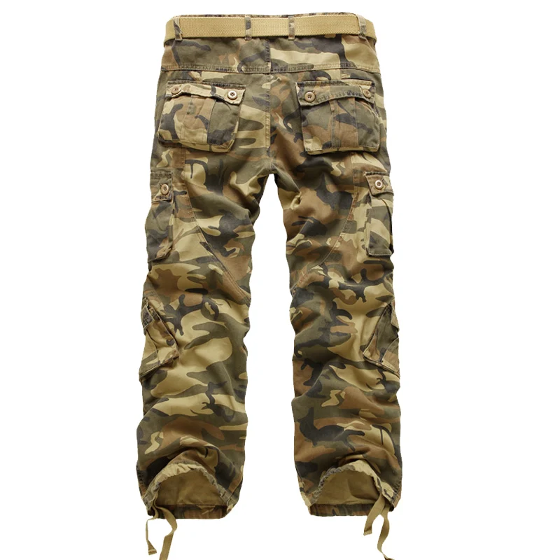 

New Safari Style Tactical Pants Male Camo Jogger Casual Cotton Trousers Multi Pocket Military Camouflage Men's Cargo Pants