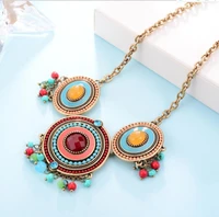 bohemian necklace round pendant necklace vintage sweater chain female classic exaggerate chain for women