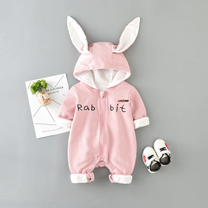 New Spring Autumn Baby Rompers Cute Cartoon Rabbit Infant Girls Boys Jumpsuit Kids Outfits Clothes | Мать и ребенок