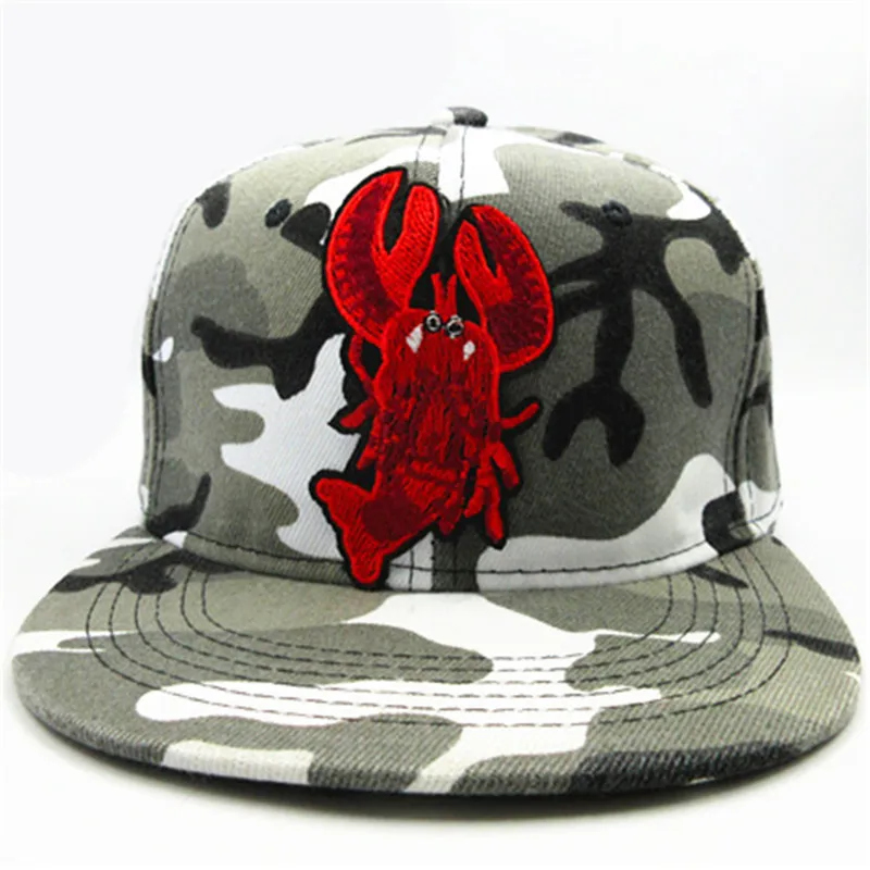 

2020 Lobster Embroidery Cotton Baseball Cap Hip-hop Cap Adjustable Snapback Hats for Men and Women 101