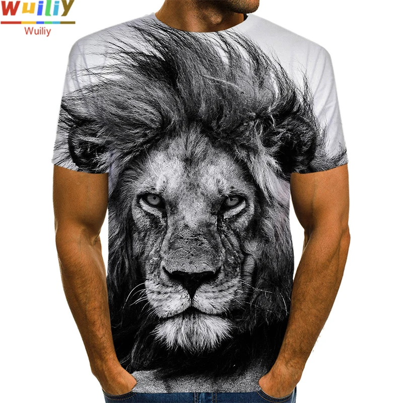 Футболка Мужская/женская с 3D-принтом льва Спортивная тенниска в стиле хип-хоп