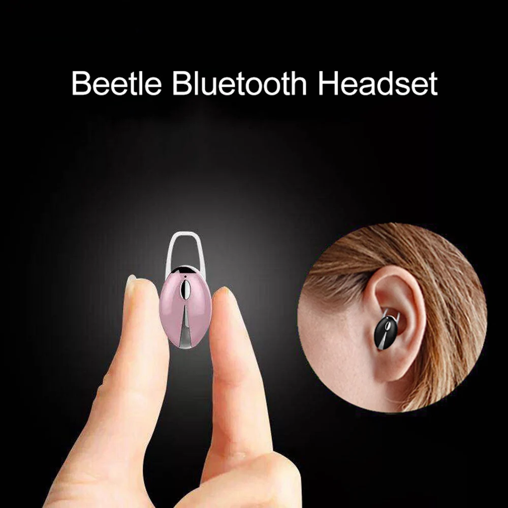 Спортивные Мини невидимые bluetooth наушники Beetle шокирующие 4D звук звонящего