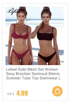 Sexy Low Waist Solid Bikini Set Women Bandage Brazilian Bikinis Swimwear Summer Tube Top Bathing Suit Female Swimsuit Biquini