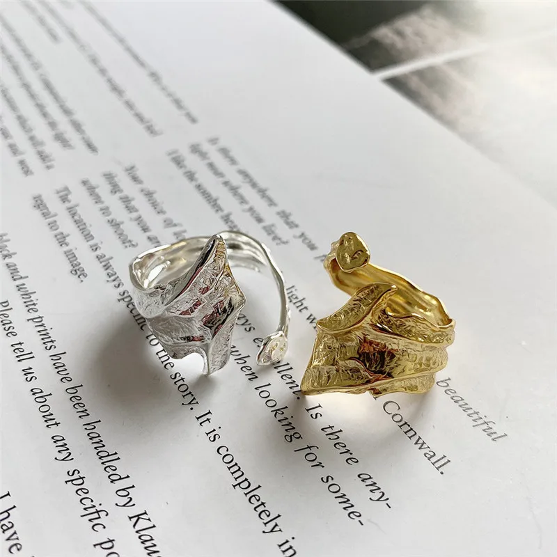 

Simple Irregular Wing Ring for Women 925 Sterling Sliver Geometric Opened Finger Rings Statement Jewelry Anillos