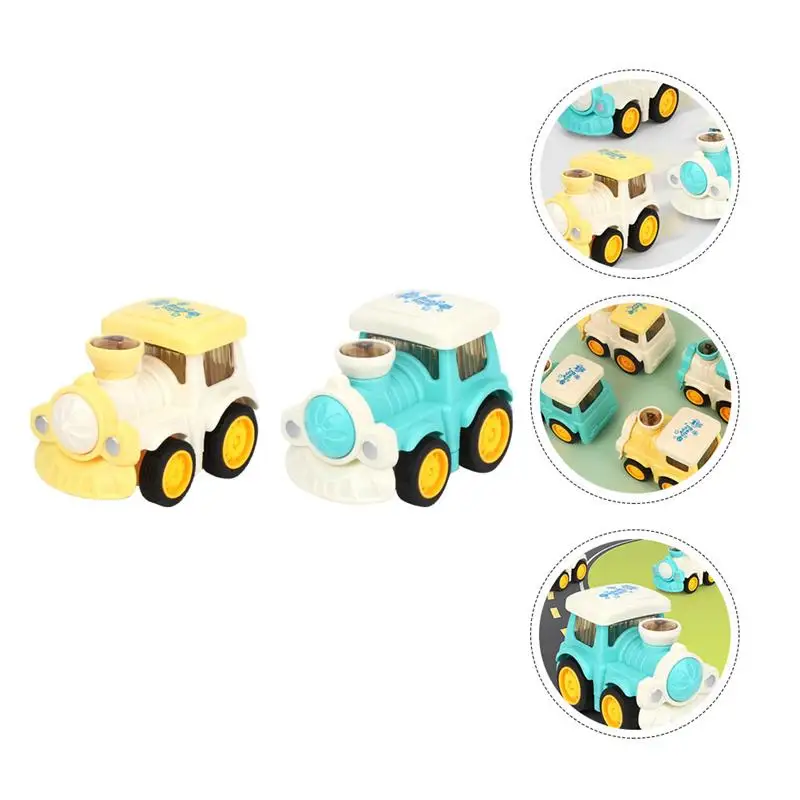 

2pcs Children Small Train Toy Safe Exquisite Kids Small Train Toy Inertia Train Toy