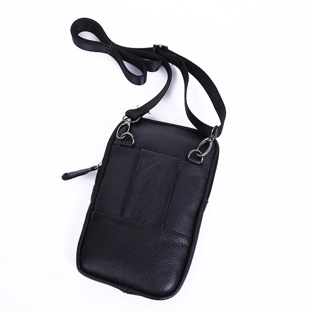 

Classic Texture Creative Design Chic Multifunction Genuine Leather Shoulder Bag Solid Color Men Zip Crossbody Handbag
