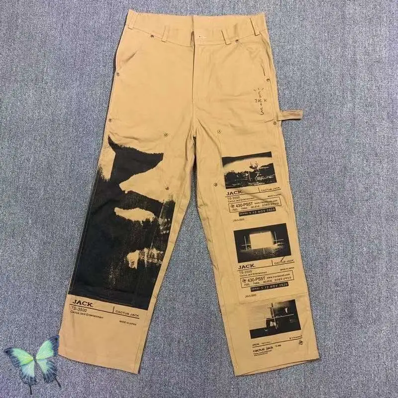 

2021SS Travis Scott Pants Big Pocket Cactus Jack Cargo Pants Men Women Jack Ps System Work Pants Joggers Sweatpants Trousers