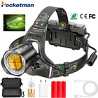 Фонарь налобный XHP100, 2500 м, яркий светодиодный, 18650