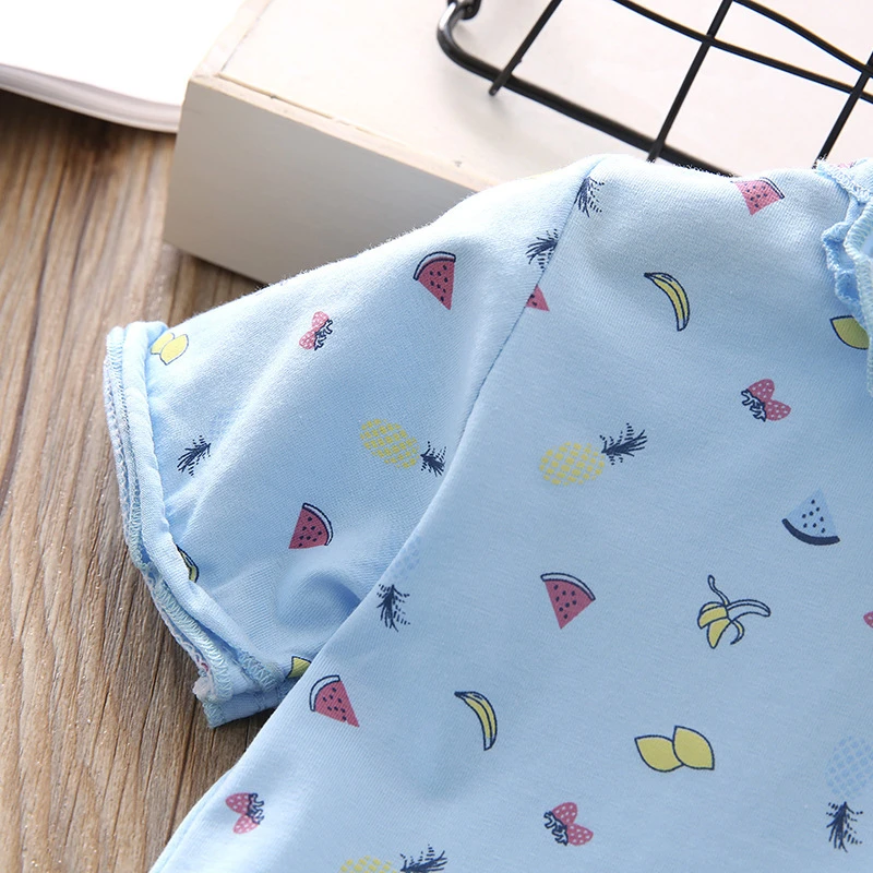 Летние футболки для девочек и мальчиков хлопковые рубашки с принтом фруктов