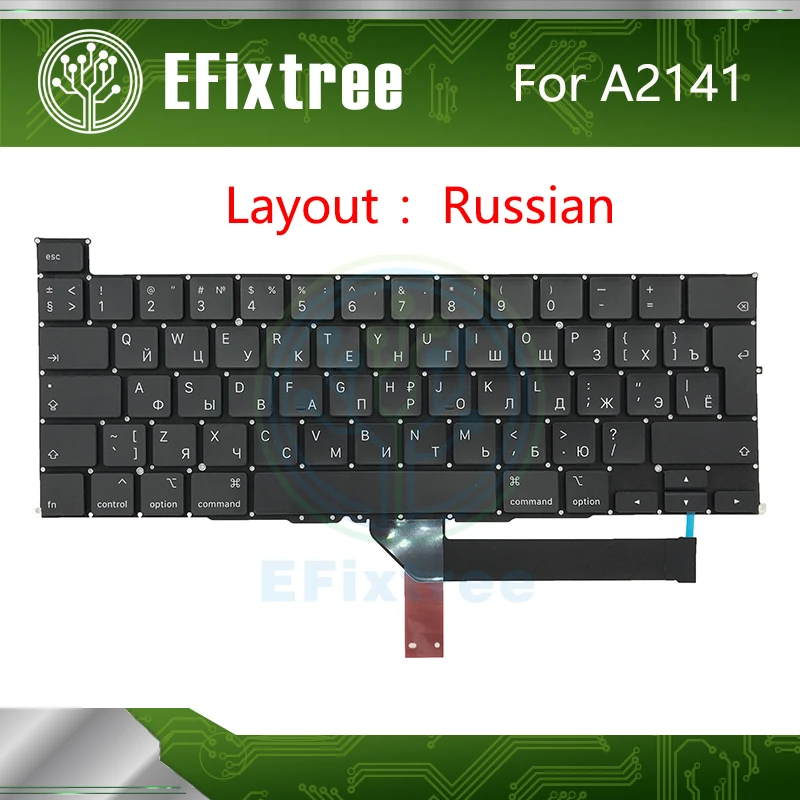 

Клавиатура с русской раскладкой для ноутбука A2141, 100%, для Macbook Pro Retina, 16 дюймов, замена клавиатуры Late 2019