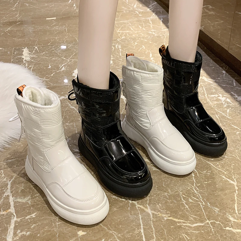 

Winter Boots Women Ladys Warm Shoes Snow Boot Inside Mixed Natural Wool Solid Color White Buffie 2021 Nice Looking Free Shipping