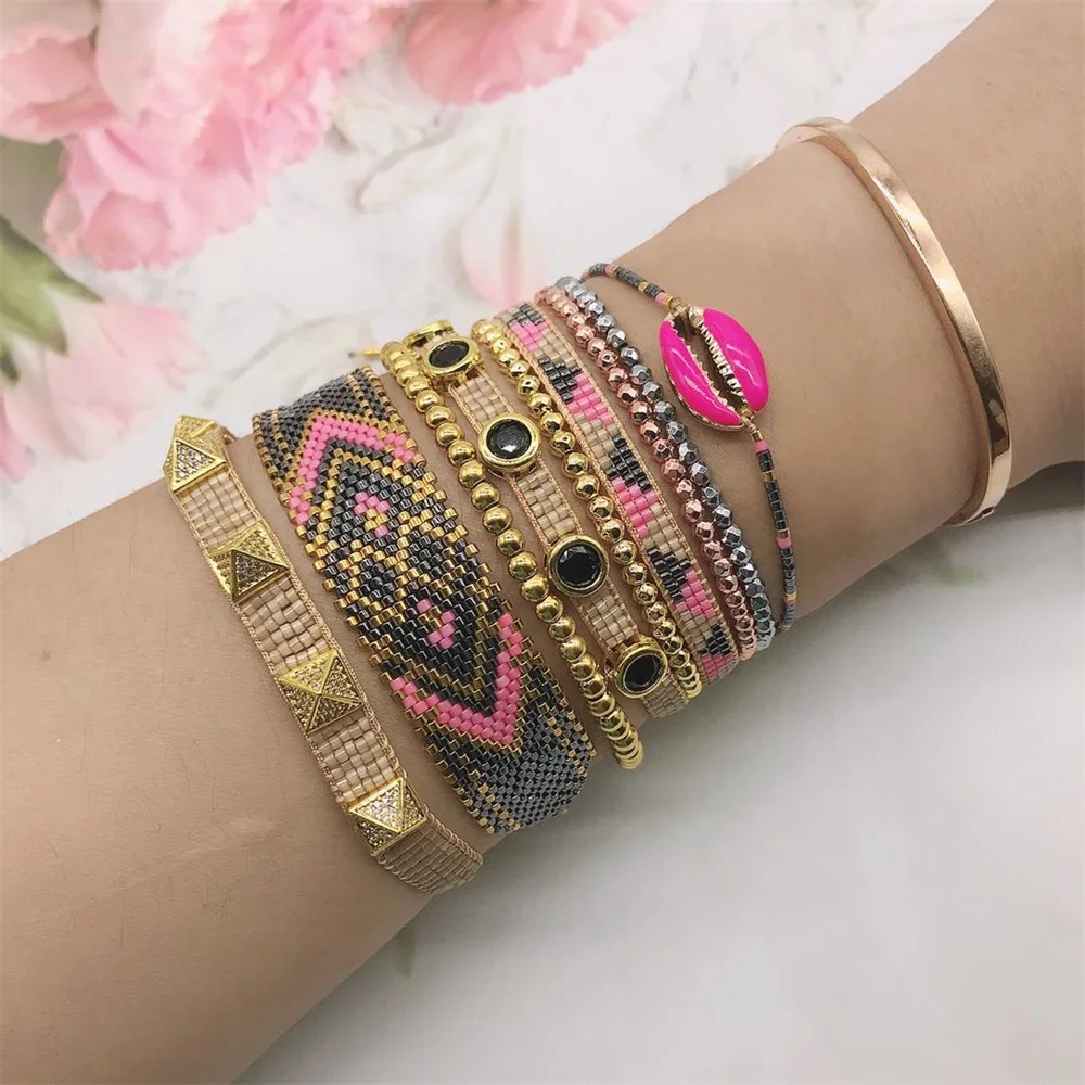 Браслеты ZHONGVI украшения Миюки из бисера ткацкий станок богемные красочные