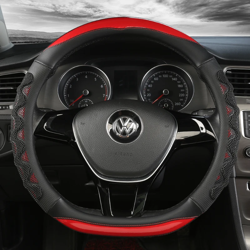 

D Shape O shape Car Steering Wheel Cover Non-slip PU Leather for POLO GOLF 7 Scirocco Suzuki Swift Nissan Rogue High Quality