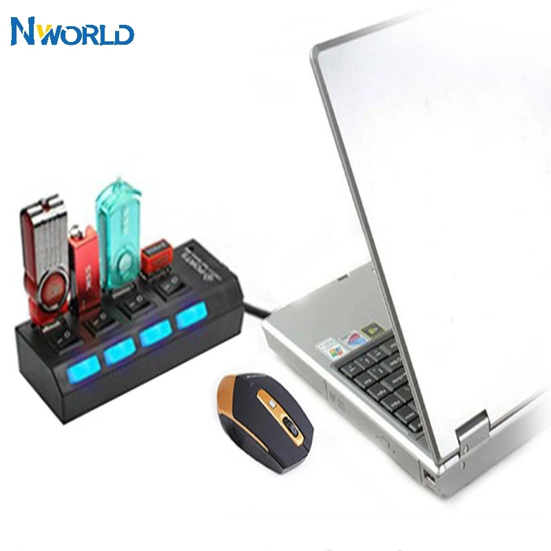 

Высокоскоростной мини-концентратор USB 2,0, 4 порта, 480 Мбит/с, с переключателем включения/выключения, Удлинительный кабель usb-хаб для ПК, ноутбу...